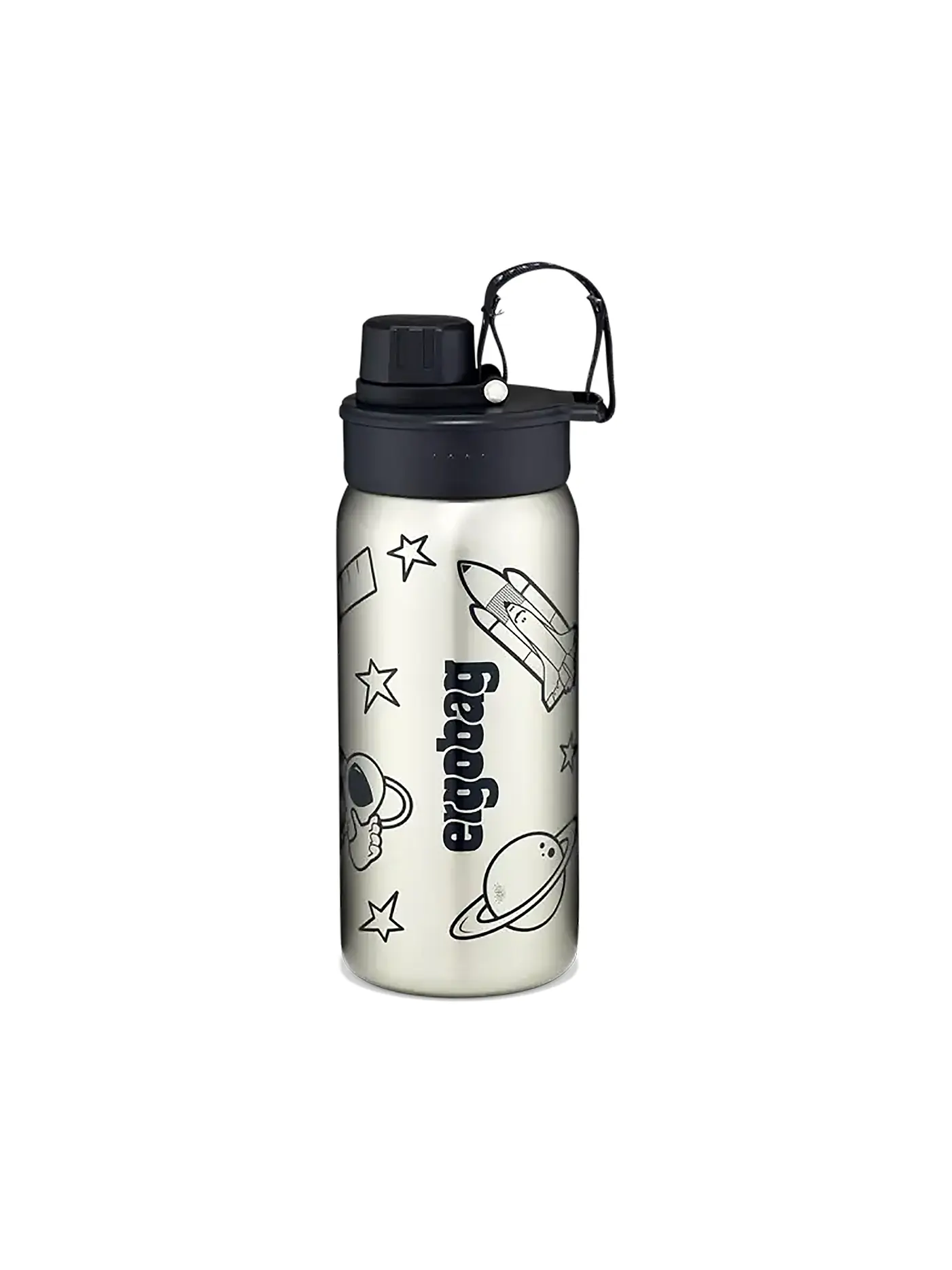 ERGOBAG | Edelstahl Trinkflasche 0,5L Black | 